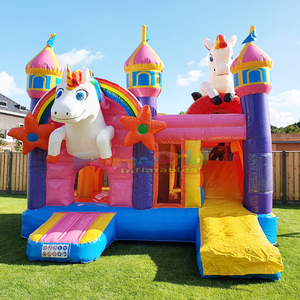 Commercial grade <b>inflatable</b> bounce house for kids indoor unicorn jumping castle with slide combo - Product Image 4
