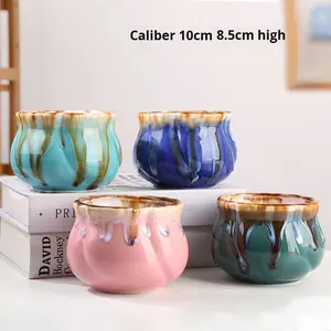 Pots de fleurs succulents en céramique émaillée au four créatifs simples Ensemble de petits pots de taille moyenne Finition émaillée Fabricant en <span class=keywords><strong>gros</strong></span> - Product Image 2