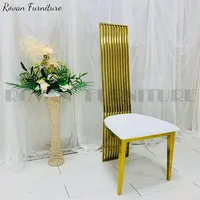 High Back Stainless Steel Throne Dining Chair for Event Reception