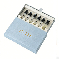 Caja de Embalaje para Juego de Muestras de Perfume de Papel Texturizado Premium con Logotipo Estampado en Caliente Personalizado de 2 ml, 3 ml y 5 ml