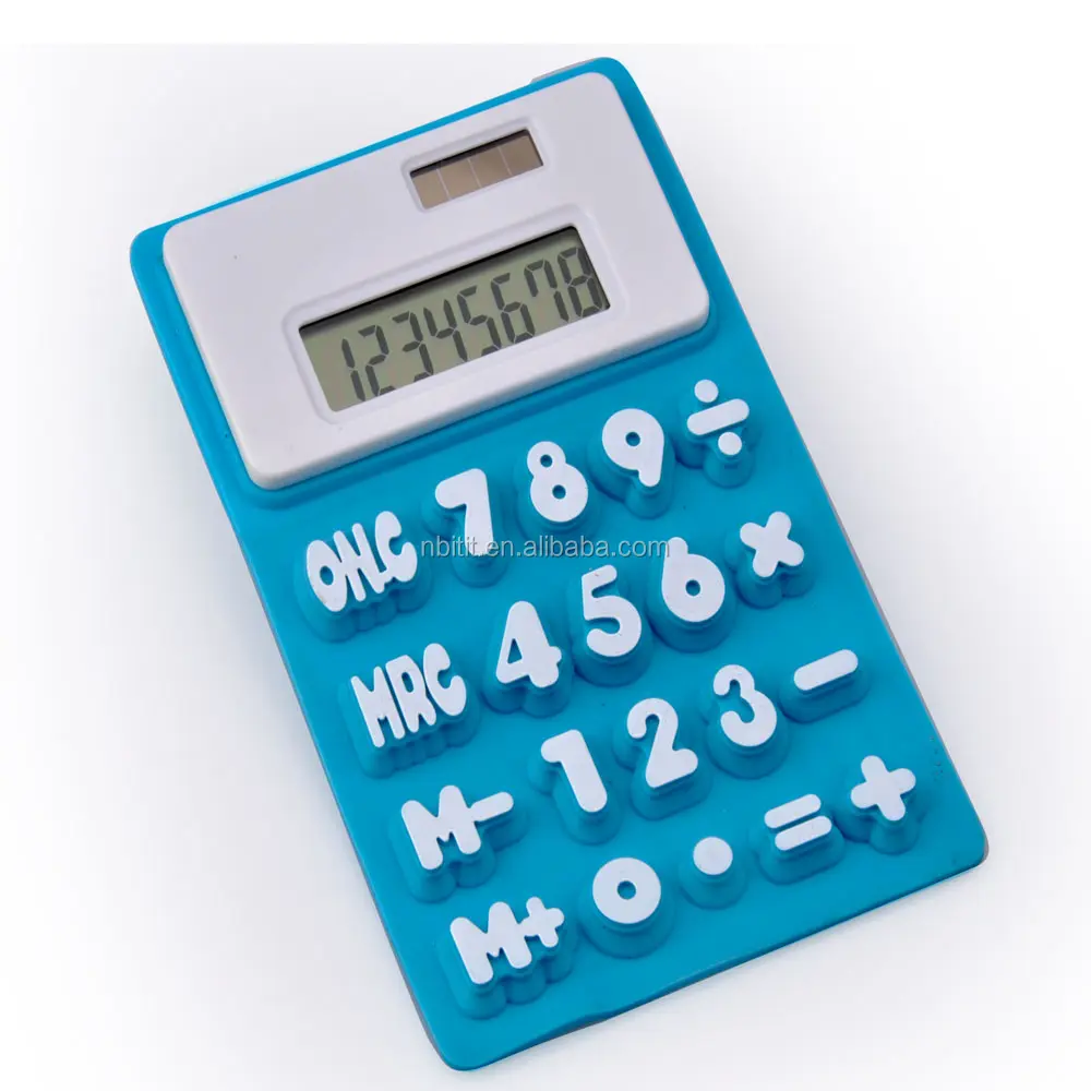 Kalkulator Portabel Karet Ukuran Mini dengan Tampilan 8 Digit