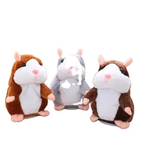 Mainan mewah Hamster bicara lucu mainan boneka hewan lembut untuk bayi