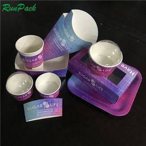 Cartón impreso personalizado, pintas de helado desechables, tinas de yogur, cucharas de plástico con tapas y varios tamaños/papel - Product Image 1
