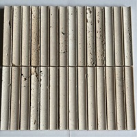 YDSTONE Travertin naturel, design concave, mur en marbre beige, plateforme sculptée, travertin cannelé, carrelage poli