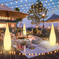 Lampes de pelouse à énergie solaire Meubles d'extérieur à LED Décoration de salle à manger de jardin 16Rgb Couleurs Lampe à gouttes d'eau Lampe à fleurs à LED