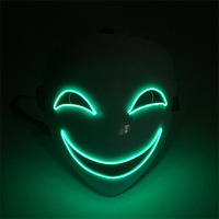Masque d'Horreur pour Halloween, Fournitures de Fête au Néon, Emote Effrayant, Masque à Fil LED, Lumineux