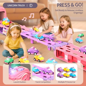 Nuevo superventas juguetes de Navidad niñas princesa unicornio fricción <span class=keywords><strong>juguete</strong></span> vehículo plegable transformación ranura coche <span class=keywords><strong>juguete</strong></span> para niños - Product Image 5
