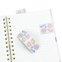 Carnet à spirales imprimé coquillages avec 3 marque-pages magnétiques et feuille d'autocollants bonus, journal ligné personnalisé