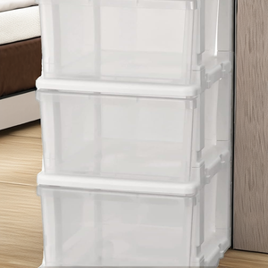 JEJ Astage SEEDS Unité de rangement multifonction à 3 tiroirs en plastique transparent avec poignées et roulettes - Product Image 2