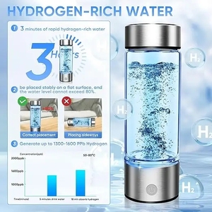 Bouteille d'eau hydrogénée améliorée, machine à eau hydrogénée SPE PEM portable et rechargeable, générateur d'eau hydrogénée aquahealth - Product Image 4