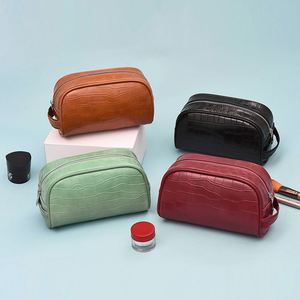 Casual Crocodile Texture Pu Leather Portable Cosmetic Bag for Women - Product Image 4