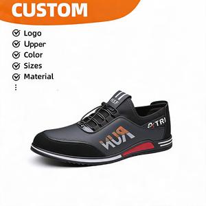 All-season Men Business <strong>Waterproof</strong> Wrinkle-resistant Microfiber Upper Gradient "RUN" Large Letter Print on Side Casual <strong>Trainers</strong> - Product Image 6