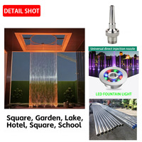 Fuente de Agua con Cortina de Luz LED Interior de Alta Gama Chaohua, Acero Inoxidable 304, Cascada Decorativa Moderna para Hoteles Comerciales
