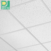Panneau de plafond en laine minérale insonorisant, résistant à l'humidité, isolant thermique, ignifuge, pour bureaux et intérieurs commerciaux