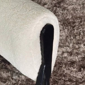 New Design Custom Made <strong>Cream</strong> Teddy Fabric <strong>Dining</strong> <strong>Chair</strong> High Quality <strong>Black</strong> Metal Forged Iron Frame <strong>Dining</strong> Room Dinning <strong>Chairs</strong> - Product Image 4