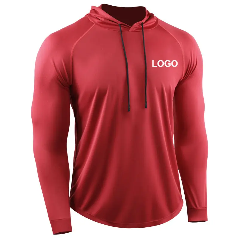 Men's Sports Gym T Shirts Quick Dry Mesh Lightweight Pullover Hoodie Mens Training Wear Fitness Clothing Work Out Sweatshirt