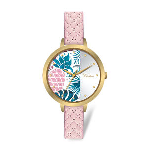 매력 유행 합금 다채로운 열대 과일 파인애플 패턴 사용자 정의 숙녀 시계 젊은 사람들을위한 부드러운 가죽 밴드 선물 - Product Image 5