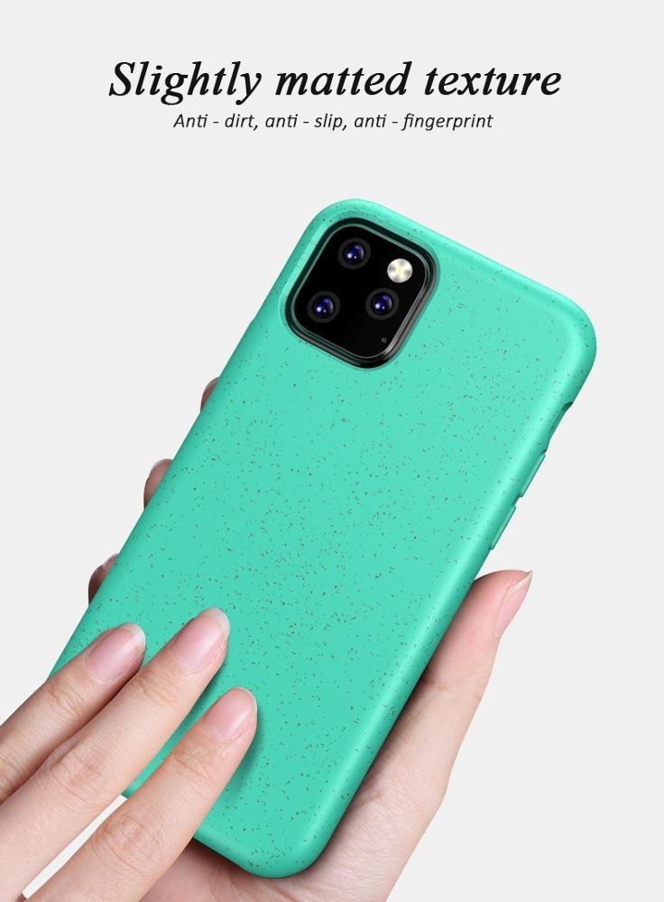 Leadingplus OEM Wheat Straw Recycled Biodegradable Cell Mobile Phone Case Back Cover for iPhone 11 Pro X 6S 7 8 Plus