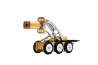 Sistema de robot sobre orugas de tuberías Cámara de inspección de drenaje HD con contador de medidor de cabeza panorámica e inclinable para inspección de tuberías grandes