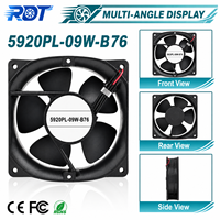Ventilateur de ventilation DC à haut débit d'air 172 mm avec roulement à billes 5920PL-09W-B76, refroidissement par onduleur, dissipation de chaleur, qualité industrielle