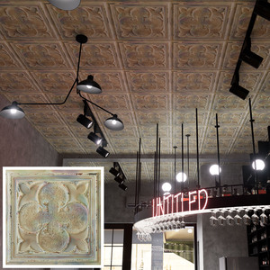 Pannelli per Controsoffitto Sospeso Impermeabili e Ignifughi in Stile Vintage 2x2ft, Griglia in PVC per Ristoranti PL35 Distress, Spedizione Inclusa - Product Image 2