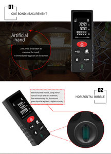 Medidor Láser de Distancia 40m 60m 80m con 2 Niveles de Burbuja, Unidades en Metros y Pies, Pantalla LCD Retroiluminada, Herramienta de Medición Láser para Distancia, Área, Volumen y <span class=keywords><strong>C</strong></span>álculo Pitagórico - Product Image 3