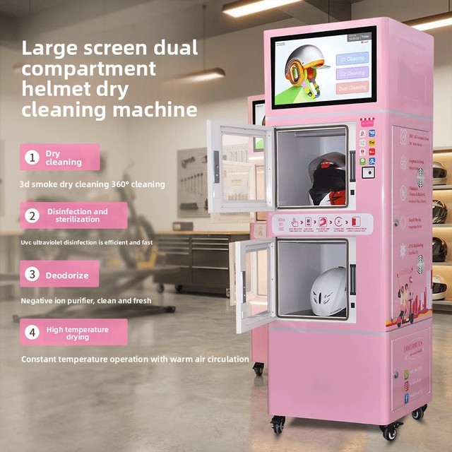 Automatic Helmet Washing Dry Cleaner Vendo Motorcycle Helmet Disinfecting Sanitation Cleaning Vending Machine
