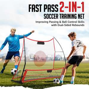 Sac de transport 2-en-1 6 'x 4.7'/6 'x 16' Soccer Rebounder <span class=keywords><strong>Filet</strong></span> de <span class=keywords><strong>rebond</strong></span> pour l'entraînement en solo Volley Passing pour l'équipement de l'équipe - Product Image 5