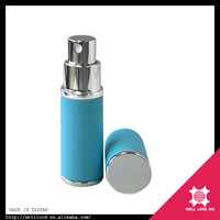 Atomizador de Perfume Cilíndrico de Aluminio Dorado Premium Welllord, Botella de Spray con Capacidad de 8ml/10ml/15ml, Tapa de Rosca, Cuidado Personal