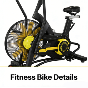Bicicleta estática de resistencia al aire con pantalla LCD, ventilador ajustable, para uso doméstico, unisex, con marco de acero, 400 lb. - Product Image 2