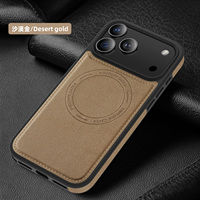 Funda de Teléfono de Cuero PU Premium para iPhone 17 18 Pro Max, con Succión Magnética, Ranuras para Tarjetas, Compatible con TPU y PC, Antigolpes, Estilo Ejecutivo