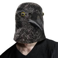 Masque de corbeau, masque en latex tête d'oiseau, costume d'Halloween animal, masque de cosplay, masque de déguisement pour le visage, tenue de dominatrice en latex pour adulte