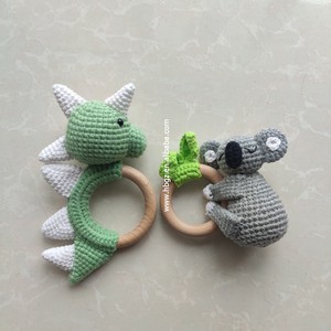 Panca in cotone organico legno oem massaggiagengive giocattolo neonato <span class=keywords><strong>regalo</strong></span> benvenuto <span class=keywords><strong>regalo</strong></span> per bambini sonaglio presente per bambino - Product Image 2