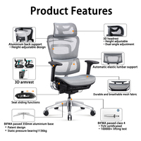 Nouvelle conception de chaise de bureau ergonomique de direction, pivotante, à dossier haut, en tissu maillé confortable, de style moderne, blanche, de qualité supérieure.