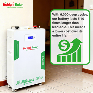 Batterie au lithium rechargeable Sohigh Solar Simple Monitoring LiFePO4 51,2 V 16 kWh, qualité supérieure, plus de 8000 cycles, montage mural, hors réseau/hybride - Product Image 4