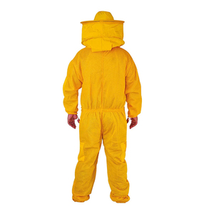 Nouvelle arrivée Combinaison d'apiculture jaune avec capuche, écran facial en maille, polyester, unisexe, combinaison intégrale avec fermeture éclair et poches avant - Product Image 2