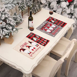 Tovaglietta di sublimazione di lino di Design personalizzato 2023 <span class=keywords><strong>natale</strong></span> <span class=keywords><strong>buon</strong></span> cotone lino tavolo tappetino termico per matrimoni - Product Image 5