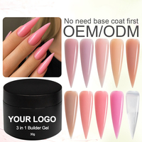 Haute qualité 15g auto-nivelant ongles Gel constructeur HEMA Tpo gratuit lampe à LED Source nue clair laiteux rose blanc Gel Extension d'ongle