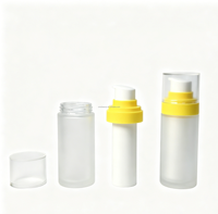CMC - Flacon en verre sans air pour cosmétiques, rechargeable, OEM, transparent givré, à double paroi, vide, avec flacon intérieur en PP