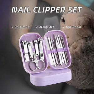 Ensemble de 14 outils de beauté en acier inoxydable avec logo personnalisé, pour manucure et pédicure, professionnel, portable, pour soins des ongles - Product Image 1