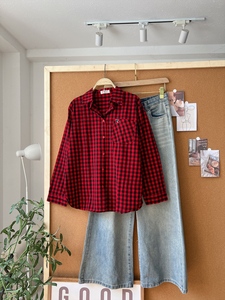 Chemise à carreaux pour femme A714, design élégant, manches longues, haut en flanelle décontracté avec poches, coupe classique, toutes saisons - Product Image 3