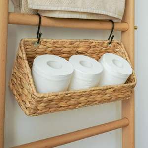 Mini paniers de rangement tissés jacinthe d'eau forme ronde Vietnam boîte plateau en osier pas cher rotin mur panier fermé fruits carré - Product Image 3