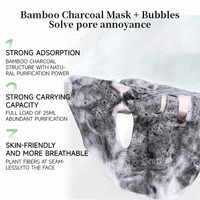 Masque facial à bulles de charbon de bambou OEM sous marque privée, masque nettoyant en profondeur pour les pores, éliminateur de points noirs, masque de soin de la peau