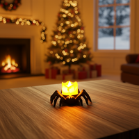 Lumières d'araignée d'Halloween, bougies LED sans flamme, supports de bougies en forme d'araignée, lumières à piles, accessoires d'Halloween