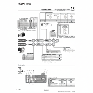 Pièces pneumatiques VK332-5DZ-01-Q d'électrovanne pneumatique SMC - Product Image 1