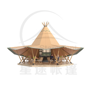 Tente Tipi en toile pour toutes les saisons, imperméable, abri extérieur pour mariage et fête - Product Image 3