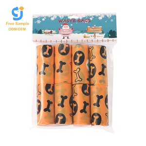 Sacs à déjections canines biodégradables personnalisés avec motif d'os, imprimés, écologiques, avec distributeur, en matériau EPI, portables pour chiens et chats - Product Image 1