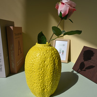 Ornements de vase à fleurs en céramique de citron de style nordique pour la décoration intérieure