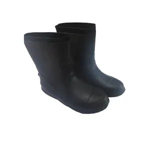 Botas de sapatos vulcanizadas, venda quente de botas de borracha preta e sólida, cano médio, tudo-incluído, 5mm