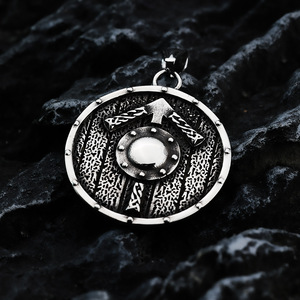 Collar con colgante de escudo vikingo yunnique, joyería de plata tibetana para hombre, regalo, diseño geométrico, accesorio de moda asimétrico - Product Image 4